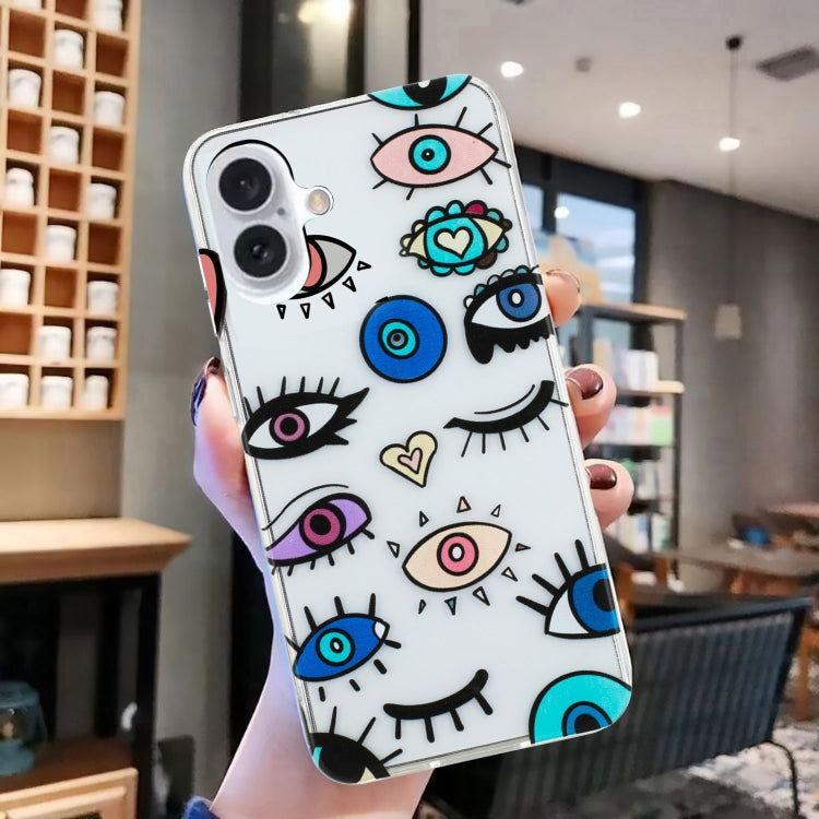 For iPhone 16 Plus Colorful Painting Pattern TPU Phone Case(Eye Monster) - iPhone 16 Plus Cases by buy2fix | Online Shopping UK | buy2fix