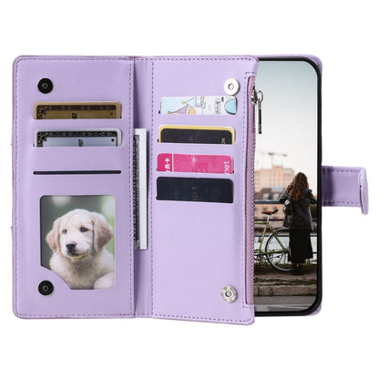 For Google Pixel 7a Glitter Lattice Zipper Wallet Leather Phone Case(Purple) - Google Cases by buy2fix | Online Shopping UK | buy2fix