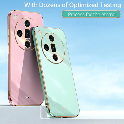 For OPPO Find X7 5G XINLI Straight 6D Plating Gold Edge TPU Phone Case(Mint Green) - Find X7 Cases by XINLI | Online Shopping UK | buy2fix