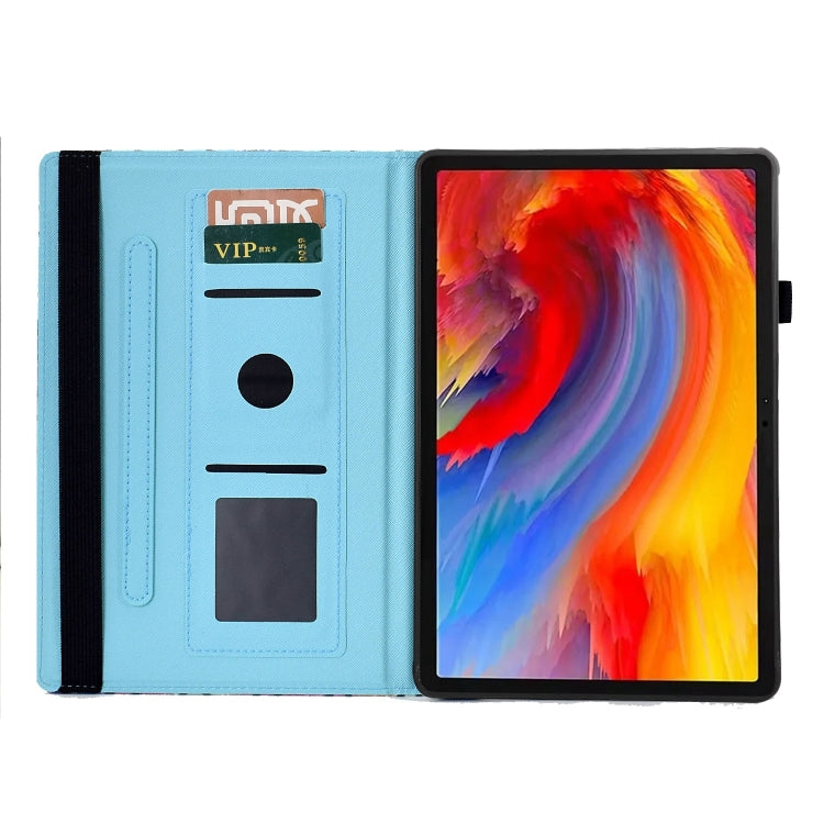 For Lenovo Tab M11 / Xiaoxin Pad 11 2024 Colored Drawing Stitching Elastic Band Leather Smart Tablet Case(Space Wolf) - Lenovo by buy2fix | Online Shopping UK | buy2fix