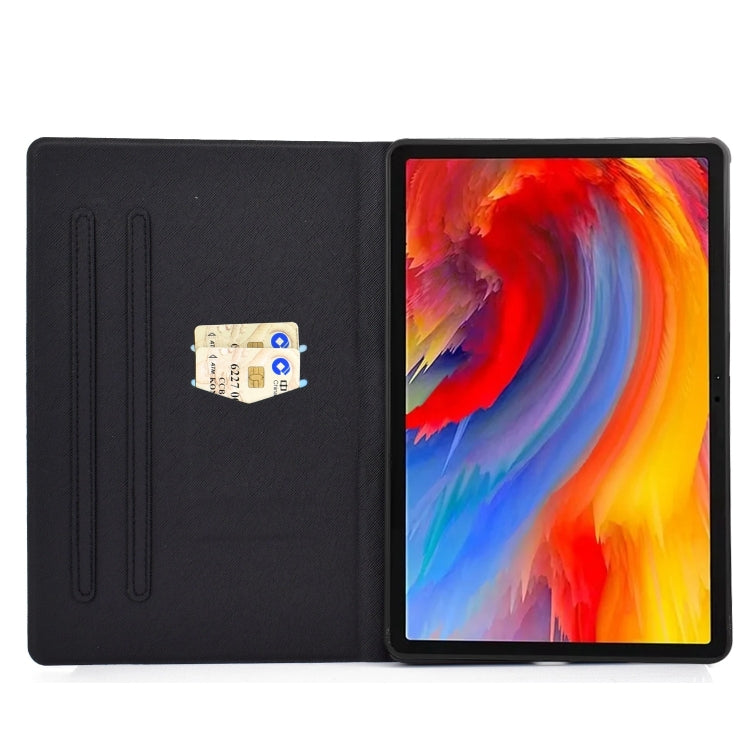 For Lenovo Tab M11 / Xiaoxin Pad 11 2024 Electric Pressed Colored Drawing Smart Leather Tablet Case(Music Leopard) - Lenovo by buy2fix | Online Shopping UK | buy2fix