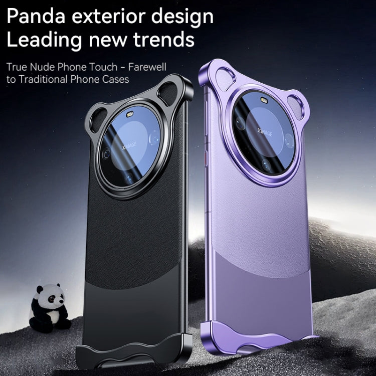 For Huawei Mate 60 Frameless Metal Corner Pad Phone Case with Lens Film(Purple) - Huawei Cases by buy2fix | Online Shopping UK | buy2fix