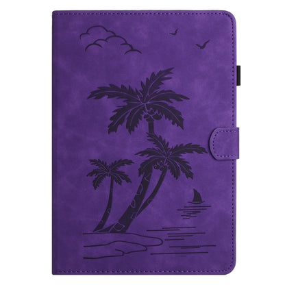 For Samsung Galaxy Tab A9+ X210/X216 Coconut Tree Embossed Smart Leather Tablet Case(Purple) - Galaxy Tab A9+ by buy2fix | Online Shopping UK | buy2fix