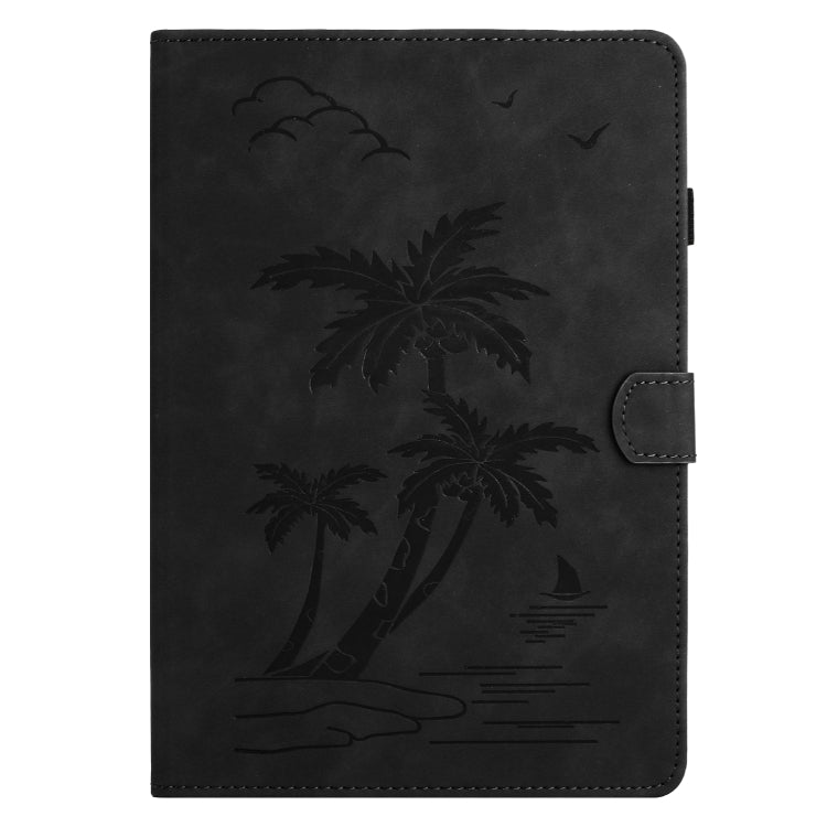 For Samsung Galaxy Tab S8 X700/X706 Coconut Tree Embossed Smart Leather Tablet Case(Black) - Galaxy Tab S8 Cases by buy2fix | Online Shopping UK | buy2fix