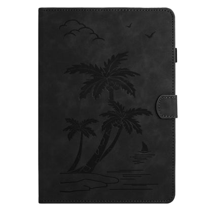 For Samsung Galaxy Tab S8 X700/X706 Coconut Tree Embossed Smart Leather Tablet Case(Black) - Galaxy Tab S8 Cases by buy2fix | Online Shopping UK | buy2fix