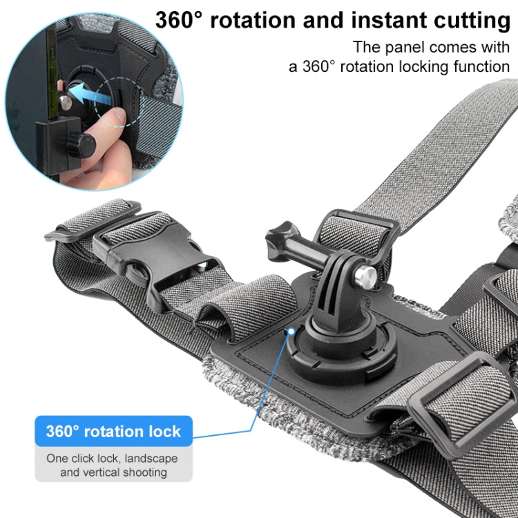 4 in 1 Adjustable Body Mount Belt Chest Strap with Mount & Screw(Grey) - Chest Belt by RUIGPRO | Online Shopping UK | buy2fix