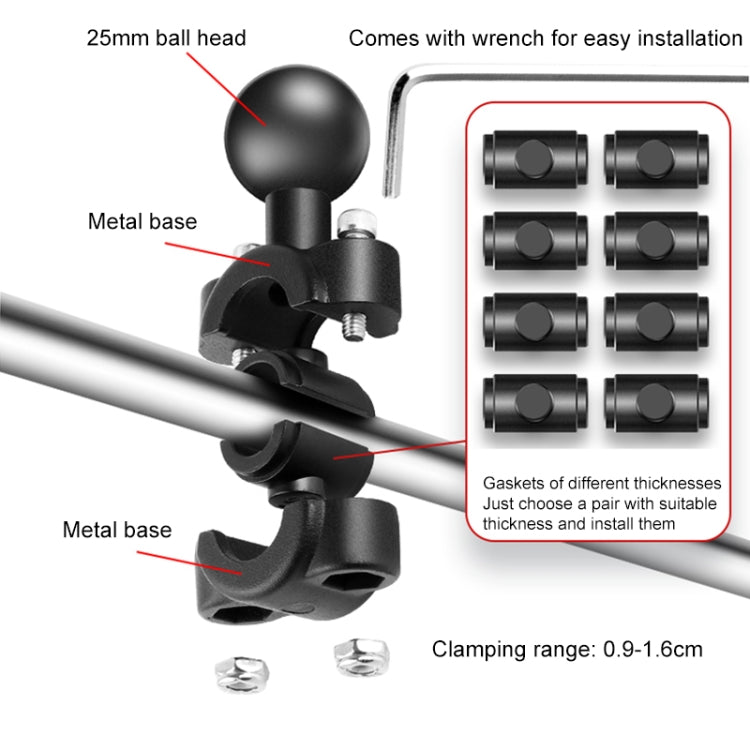 9 in 1 Dual-Link Crabs Selfie Stick Kit Motorcycle Clamps Handlebar Fixed Mount - Holder by buy2fix | Online Shopping UK | buy2fix