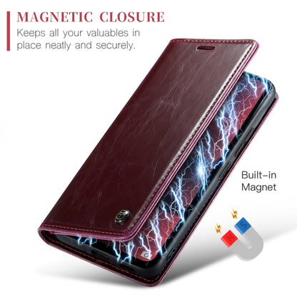 For Xiaomi Redmi 13C CaseMe 003 Crazy Horse Texture Flip Leather Phone Case(Mulberry Red) - Xiaomi Cases by CaseMe | Online Shopping UK | buy2fix