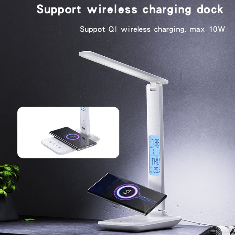 Yesido DS20 Multifunctional LED Desk Lamp Supports 10W Wireless Charging, EU Plug(White) - Desk Lamps by Yeelight | Online Shopping UK | buy2fix