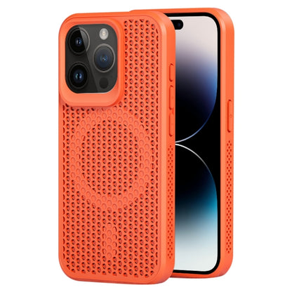 For iPhone 14 Pro Max MagSafe Magnetic Heat Dissipation Phone Case(Orange) - iPhone 14 Pro Max Cases by buy2fix | Online Shopping UK | buy2fix