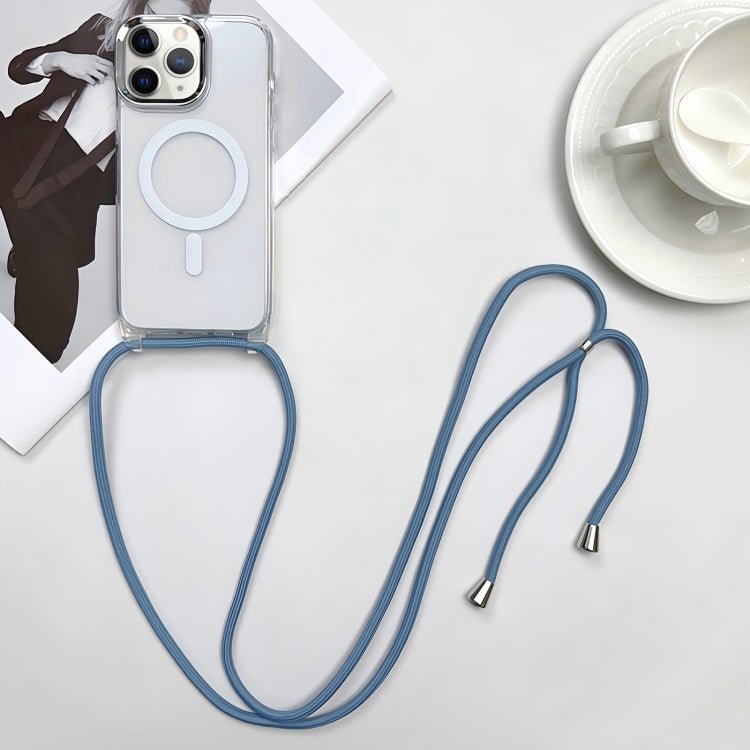 For iPhone 11 Pro Max MagSafe Magnetic PC + TPU Phone Case with Lanyard(Grey Blue) - iPhone 11 Pro Max Cases by buy2fix | Online Shopping UK | buy2fix