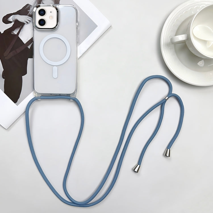 For iPhone 11 MagSafe Magnetic PC + TPU Phone Case with Lanyard(Grey Blue) - iPhone 11 Cases by buy2fix | Online Shopping UK | buy2fix