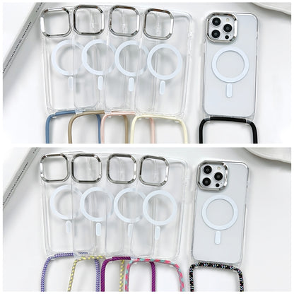 For iPhone 12 Pro Max MagSafe Magnetic PC + TPU Phone Case with Lanyard(Creamy White) - iPhone 12 Pro Max Cases by buy2fix | Online Shopping UK | buy2fix