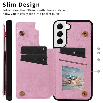 For Samsung Galaxy S22 5G Printed Double Buckle RFID Anti-theft Phone Case(Blossoming Flowers) - Galaxy S22 5G Cases by buy2fix | Online Shopping UK | buy2fix