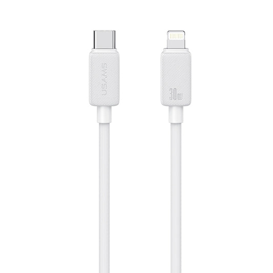 USAMS US-SJ697 USB-C / Type-C to 8 Pin 30W Striped Fast Charge Data Cable, Length:2m(White) - 2 in 1 Cable by USAMS | Online Shopping UK | buy2fix