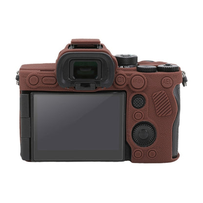 For Sony ILCE7RM5 / A7R5 Litchi Texture Soft Silicone Protective Case(Coffee) - Protective Case by buy2fix | Online Shopping UK | buy2fix