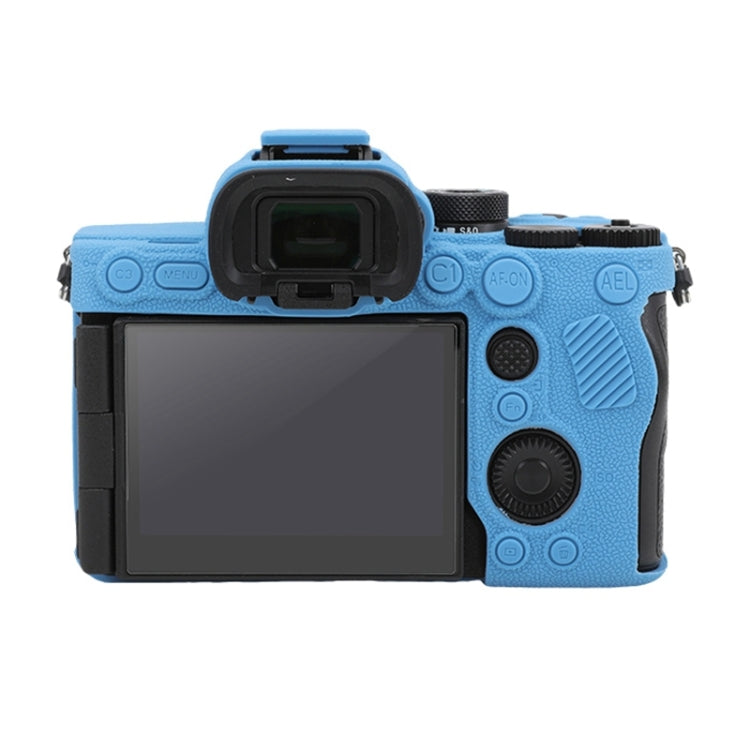 For Sony ILCE7RM5 / A7R5 Litchi Texture Soft Silicone Protective Case(Blue) - Protective Case by buy2fix | Online Shopping UK | buy2fix