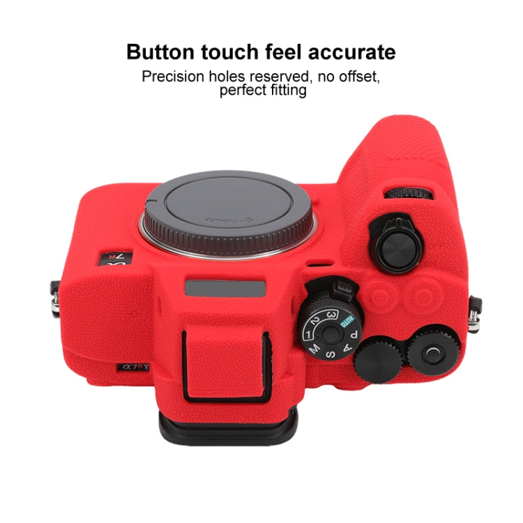 For Sony ILCE7RM5 / A7R5 Litchi Texture Soft Silicone Protective Case(Red) - Protective Case by buy2fix | Online Shopping UK | buy2fix