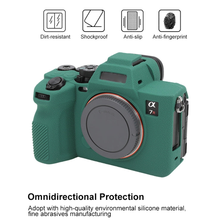 For Sony ILCE7RM5 / A7R5 Litchi Texture Soft Silicone Protective Case(Green) - Protective Case by buy2fix | Online Shopping UK | buy2fix