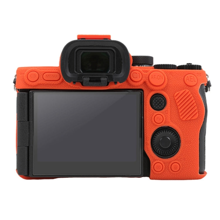 For Sony ILCE7RM5 / A7R5 Litchi Texture Soft Silicone Protective Case(Orange) - Protective Case by buy2fix | Online Shopping UK | buy2fix