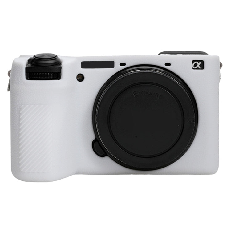 For Sony ILCE-6700 / A6700 Litchi Texture Soft Silicone Protective Case(White) - Protective Case by buy2fix | Online Shopping UK | buy2fix