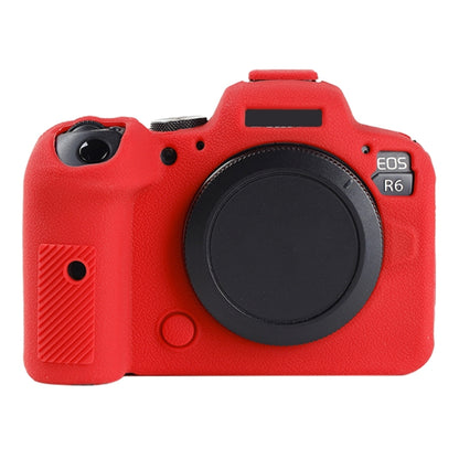 For Canon EOS R6 Mark II Litchi Texture Soft Silicone Protective Case(Red) - Protective Case by buy2fix | Online Shopping UK | buy2fix