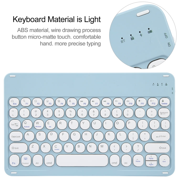 For Huawei MatePad Air 11.5 Round Button Bluetooth Keyboard Rotatable Holder Leather Case(Sky Blue) - Huawei Keyboard by buy2fix | Online Shopping UK | buy2fix