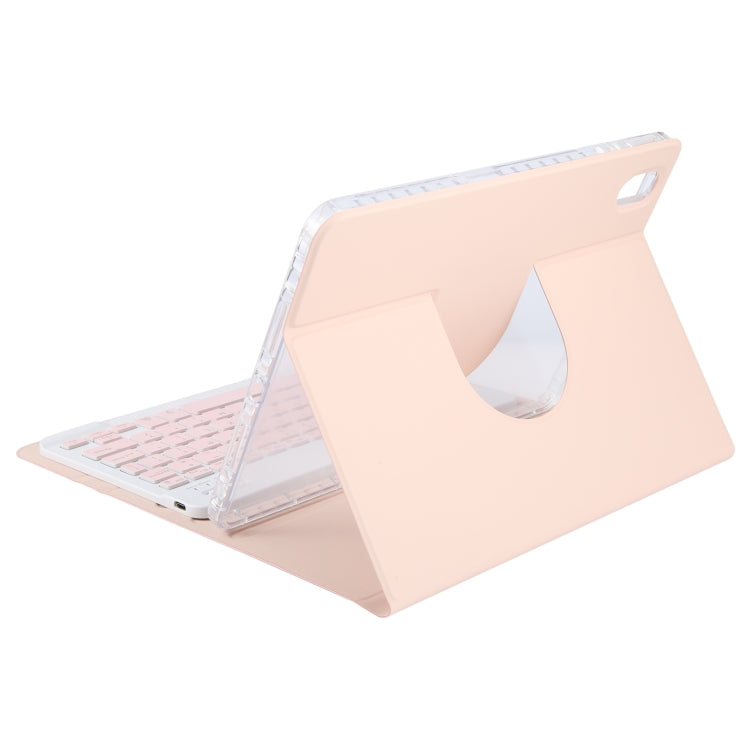 For Huawei MatePad 11 2023 / 2021 Square Button Backlight Bluetooth Keyboard Rotatable Holder Leather Case(Rose Gold) - Huawei Keyboard by buy2fix | Online Shopping UK | buy2fix