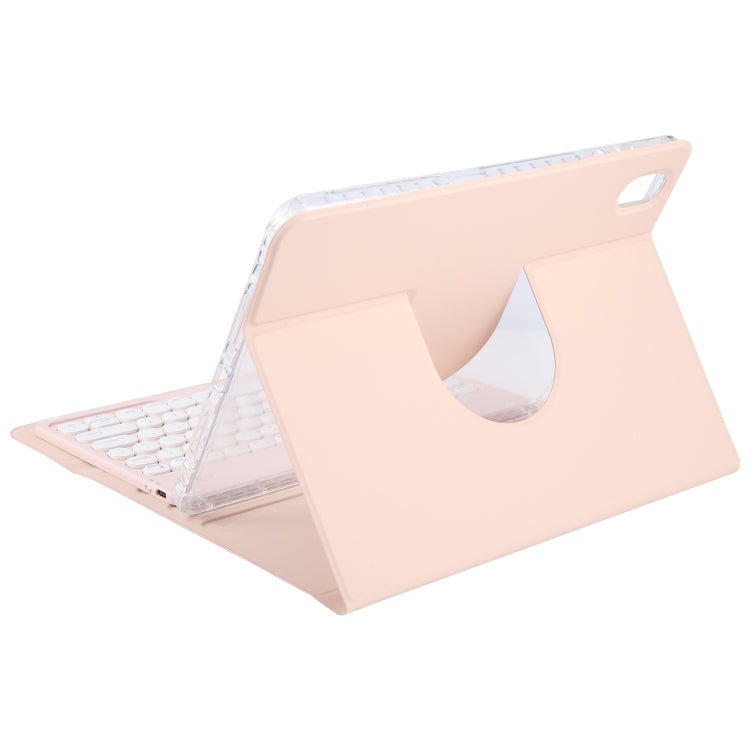 For Xiaomi Pad 6 Round Button Bluetooth Keyboard Rotatable Holder Leather Case(Rose Gold) - Others Keyboard by buy2fix | Online Shopping UK | buy2fix