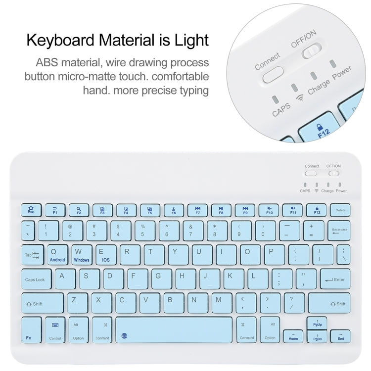 For Xiaomi Pad 6 Square Button Bluetooth Keyboard Rotatable Holder Leather Case(Sky Blue) - Others Keyboard by buy2fix | Online Shopping UK | buy2fix