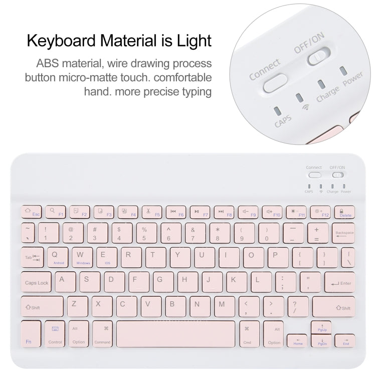 For Xiaomi Pad 6 Square Button Bluetooth Keyboard Rotatable Holder Leather Case(Rose Gold) - Others Keyboard by buy2fix | Online Shopping UK | buy2fix