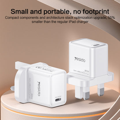 Yesido YC79 PD20W Dual Port Type-C GaN Charger, UK Plug - USB Charger by Yesido | Online Shopping UK | buy2fix