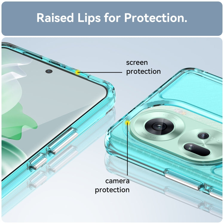 For OPPO Reno11 Global Candy Series TPU Phone Case(Transparent Blue) - Reno11 Cases by buy2fix | Online Shopping UK | buy2fix