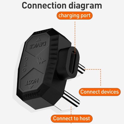 8 Pin to Dual USB-C / Type-C Lavalier Microphone U-shaped Charging Adapter OTG Converter(Black) - Microphone Audio Cable & Connector by buy2fix | Online Shopping UK | buy2fix