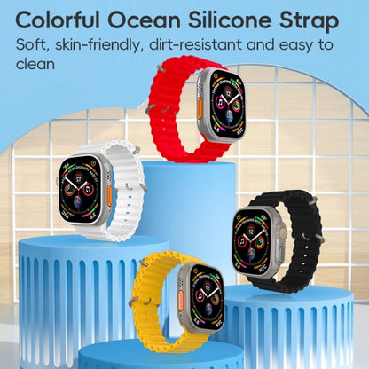 For Apple Watch Series 10 42mm ZGA Ocean Silicone Watch Band(Yellow) - Watch Bands by ZGA | Online Shopping UK | buy2fix