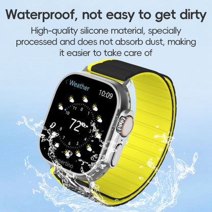 For Apple Watch Series 10 42mm ZGA Two Color Magnetic Silicone Watch Band(Grey+Yellow) - Watch Bands by ZGA | Online Shopping UK | buy2fix