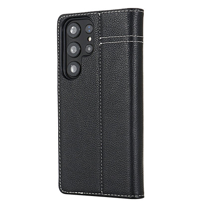 For Samsung Galaxy S24 5G GEBEI Top-grain Horizontal Flip Leather Phone Case(Black) - Galaxy S24 5G Cases by GEBEI | Online Shopping UK | buy2fix