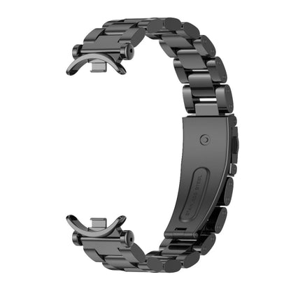 For Xiaomi Mi Band 8 Mijobs GT4 Three Beads Metal Watch Band(Black) - Watch Bands by MIJOBS | Online Shopping UK | buy2fix