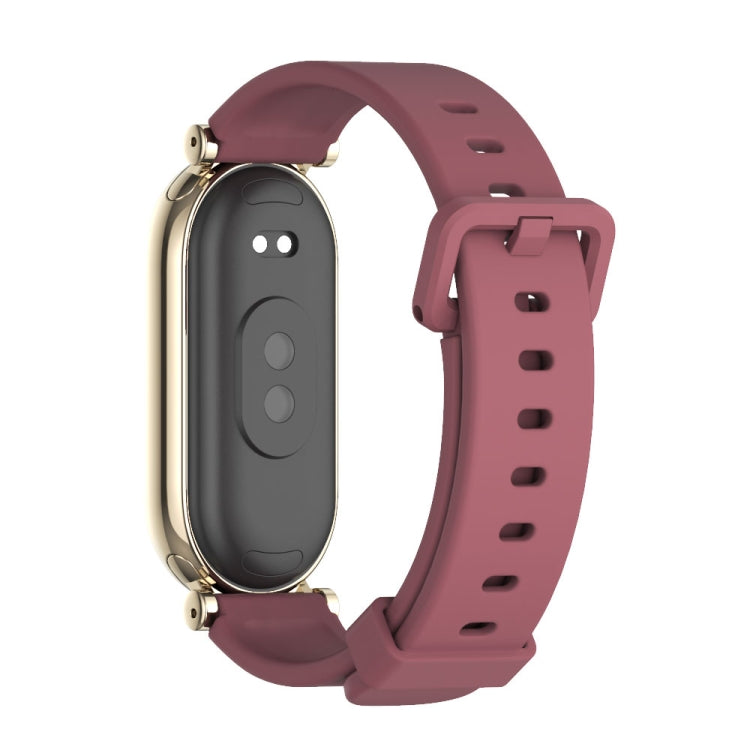 For Xiaomi Mi Band 8 / 9 / 9 NFC Mijobs GT4 Silicone Breathable Watch Band(Wine Red Light Gold) - Watch Bands by MIJOBS | Online Shopping UK | buy2fix