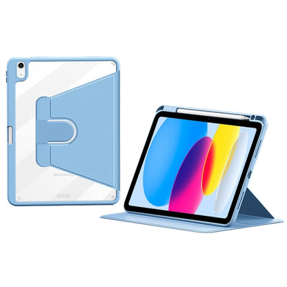 For iPad 10th Gen 10.9 2022 ZGA Tri-Fold 360 Rotation Smart Leather Tablet Case(Blue) - iPad 10th Gen 10.9 Cases by ZGA | Online Shopping UK | buy2fix