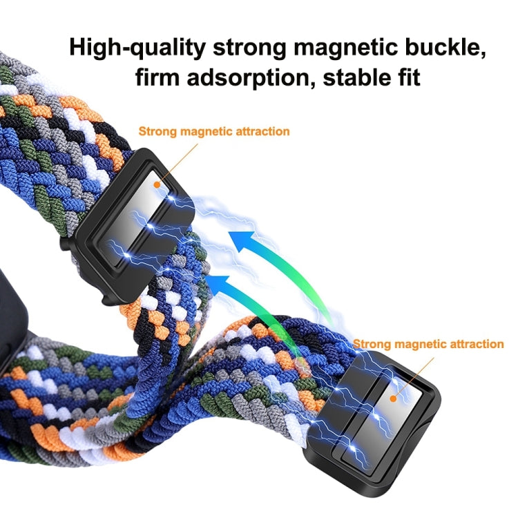 For Huawei Band 9 / 8 Magnetic Buckle Nylon Braid Watch Band(Wave Pattern Blue White) - Watch Bands by buy2fix | Online Shopping UK | buy2fix