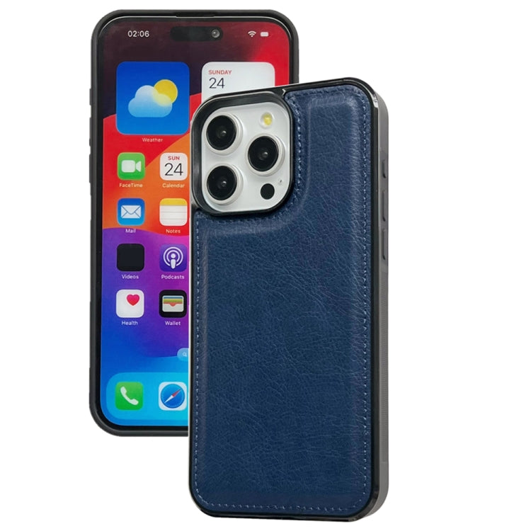 For iPhone 16 Pro Cowhide Texture Back Cover Phone Case(Royal Blue) - iPhone 16 Pro Cases by buy2fix | Online Shopping UK | buy2fix