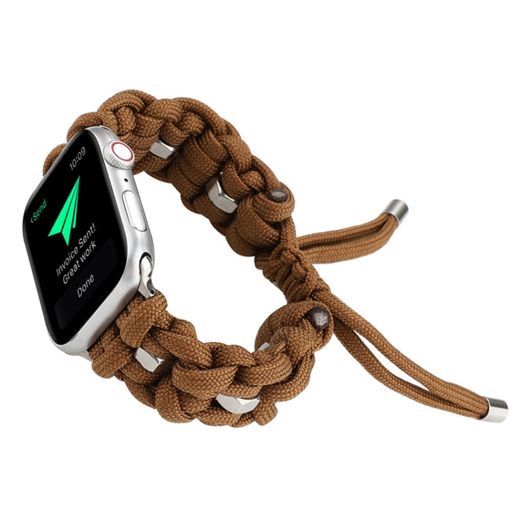 For Apple Watch Ultra 2 49mm Screw Nut Braided Paracord Watch Band(Coffee) - Watch Bands by buy2fix | Online Shopping UK | buy2fix