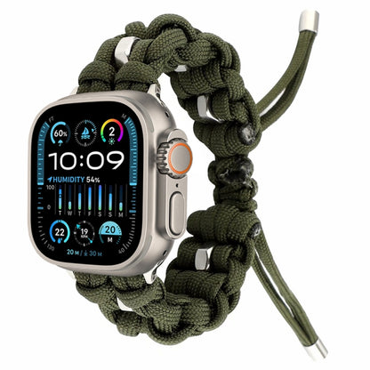 For Apple Watch Ultra 49mm Screw Nut Braided Paracord Watch Band(Green) - Watch Bands by buy2fix | Online Shopping UK | buy2fix