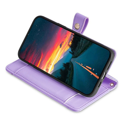 For Motorola Edge 5G 2024 Sheep Texture Cross-body Zipper Wallet Leather Phone Case(Purple) - Motorola Cases by buy2fix | Online Shopping UK | buy2fix