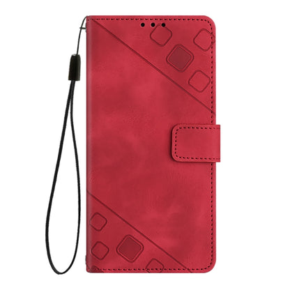 For OnePlus 12 5G Global Skin-feel Embossed Leather Phone Case(Red) - OnePlus Cases by buy2fix | Online Shopping UK | buy2fix