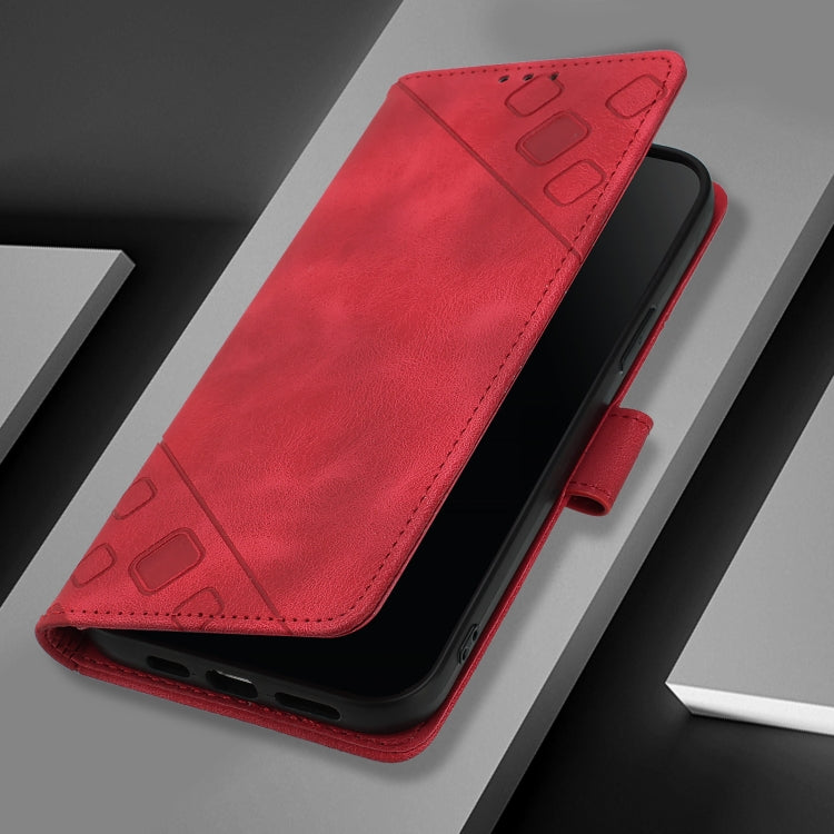 For OnePlus 12 5G Global Skin-feel Embossed Leather Phone Case(Red) - OnePlus Cases by buy2fix | Online Shopping UK | buy2fix