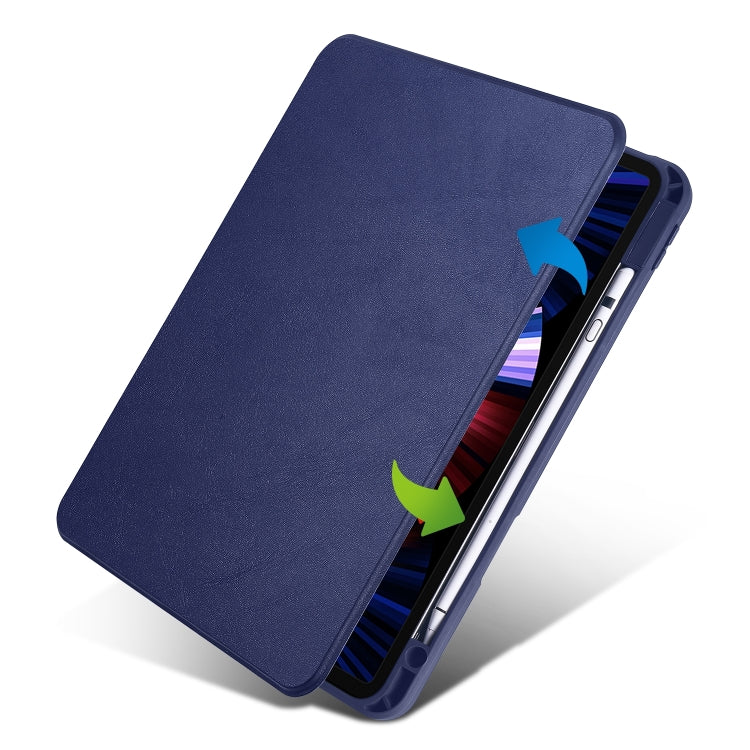 For iPad Air 13 2024 Acrylic 360 Degree Rotation Holder Leather Tablet Case(Dark Blue) - iPad Air 13 2024 Cases by buy2fix | Online Shopping UK | buy2fix