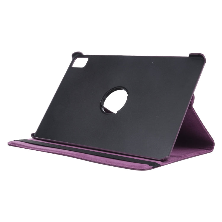 For iPad Air 13 2024 360 Degree Rotation Litchi Texture Leather Tablet Case with Holder(Purple) - iPad Air 13 2024 Cases by buy2fix | Online Shopping UK | buy2fix