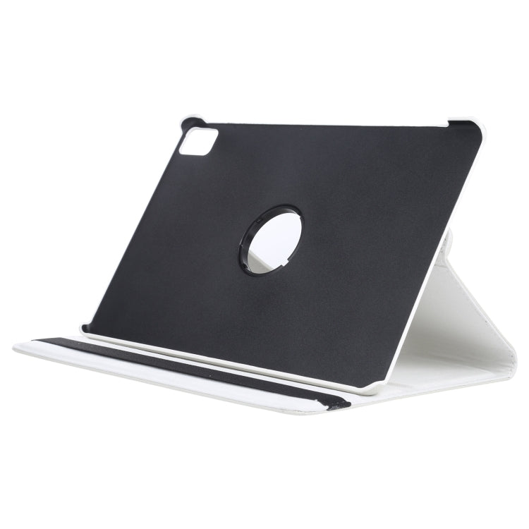 For iPad Pro 11 2024 360 Degree Rotation Litchi Texture Leather Tablet Case with Holder(White) - iPad Pro 11 2024 Cases by buy2fix | Online Shopping UK | buy2fix